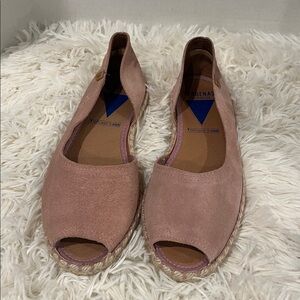Verbenas pale pink suede espadrille flats